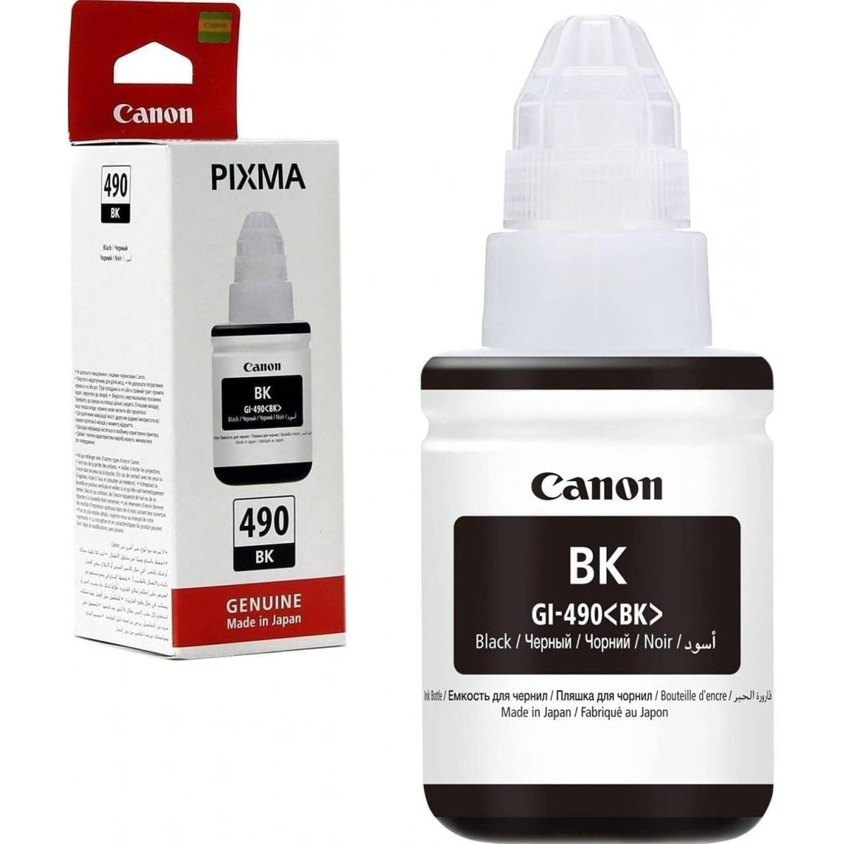 Canon Gi 490 Black Ink Bottle, Original Ink Refill Compatible With Canon Pixma G Series Printers, Print Up To 6000 A4 Pages, For Deep Blacks & Crisp Text, 0663C001, Gi-490 Bk