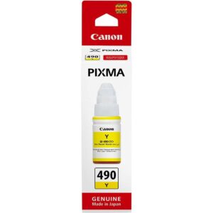 CANON GI-490 Yellow Ink Bottle, Prints Up to 7,000 A4 Pages, 70 ml